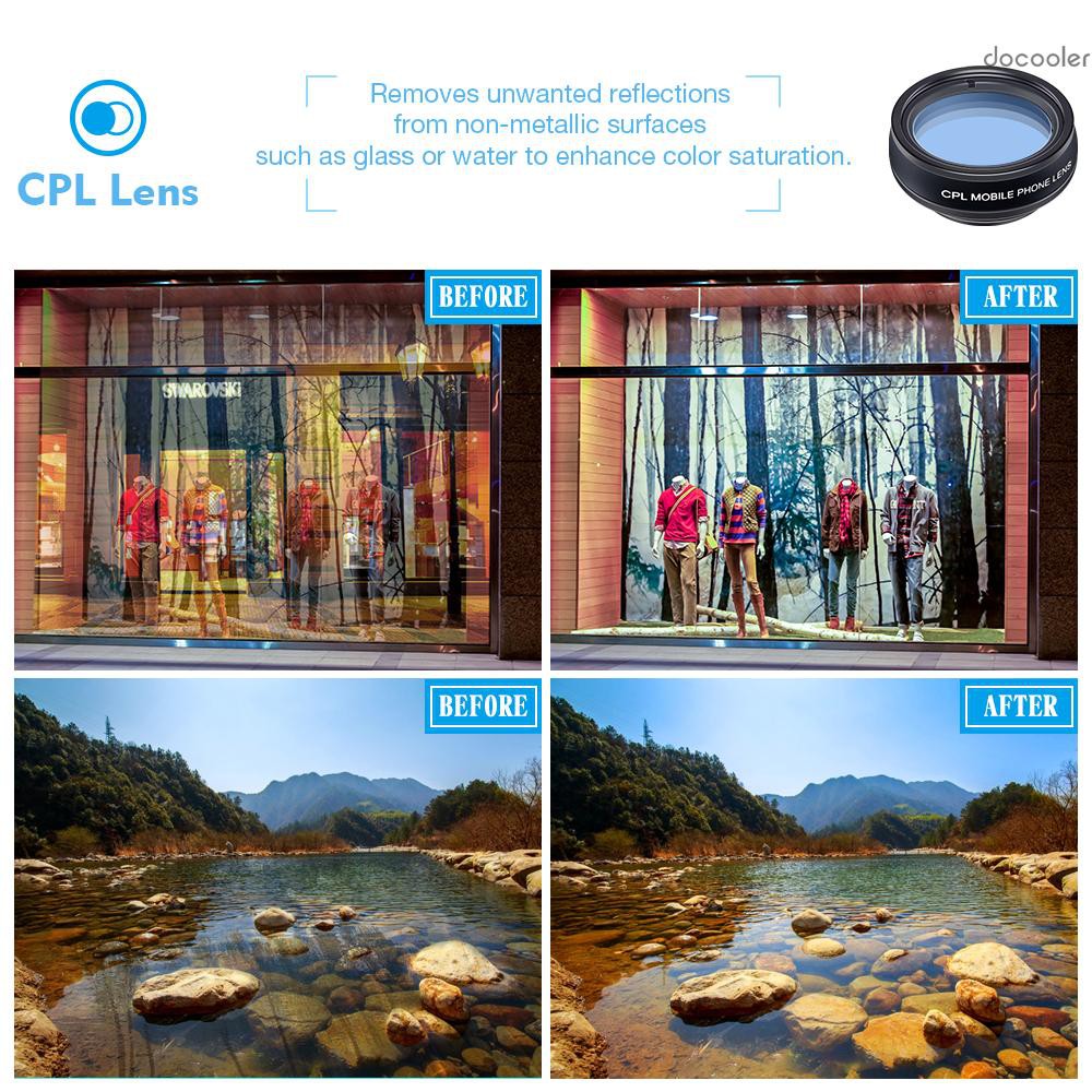 Bộ Lens Máy Ảnh Điện Thoại 10 Trong 1 0.63x + Kính Lọc + Kính Lọc + 15x Macro + 198 6