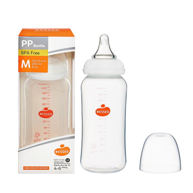 Bình sữa cổ thường Wesser 250ml