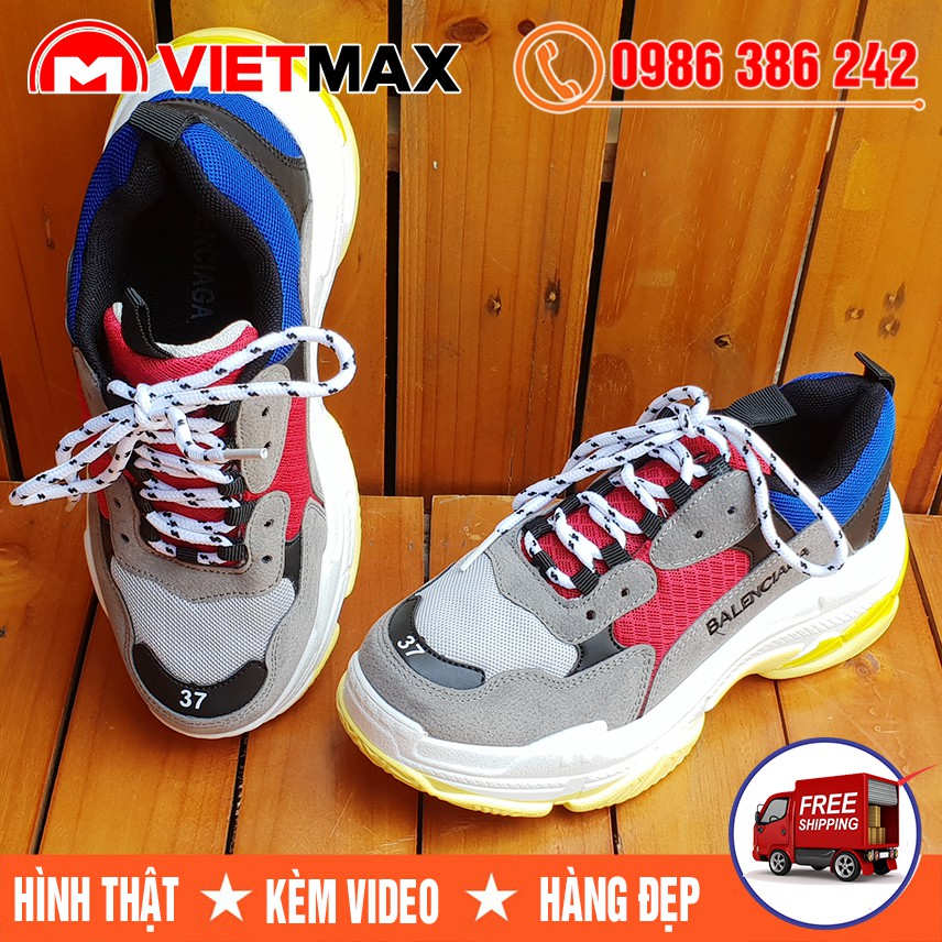 ⚡[FREE SHIP] Giày Thể Thao Balen Triple S Đỏ Xanh Hàng Việt Nam