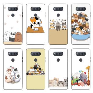 Ốp lưng điện thoại bằng TPU mềm hình mèo hoạt hình dành cho LG V40 V30 V20 V10