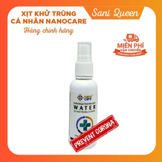 XỊT KHỬ TRÙNG CÁ NHÂN NANOCARE 120ml | Diệt khuẩn, bổ sung nano bạc, hương thơm dịu|