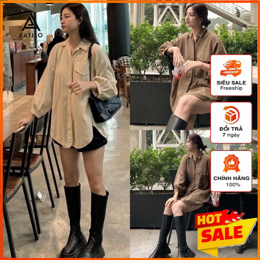 Áo Sơ Mi Nữ Ulzzang Đuôi Tôm Tay Bo dưới 65kg - Áo Somi Nữ Dài Tay 2 Màu F025