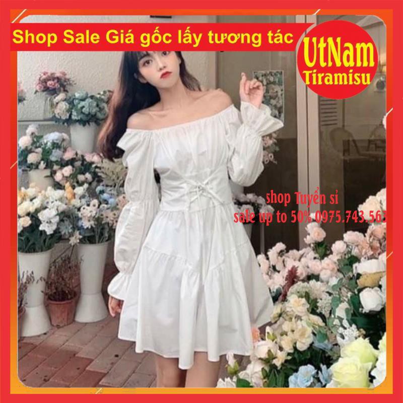 [RẺ VÔ ĐỊCH] Váy Tiểu Thư Triết eo Mặc 2 kiểu Trễ Vai Hoặc Cổ Vuông Vintage ❤ Đầm Xòe 2 Lớp có lót váy trong | BigBuy360 - bigbuy360.vn