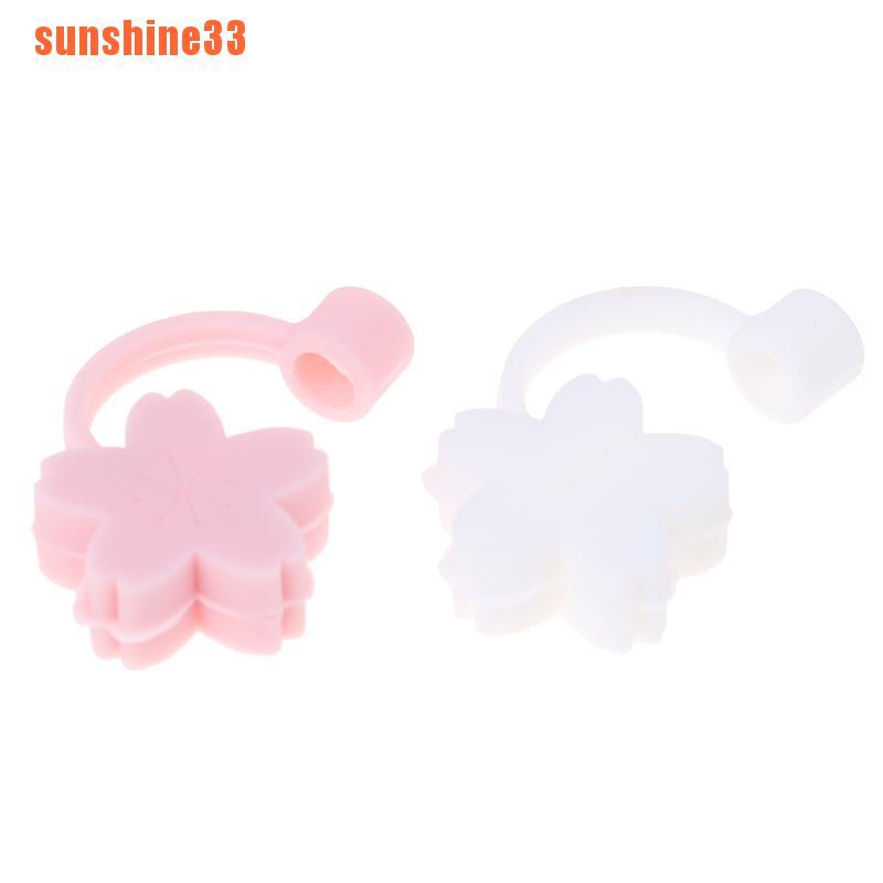 Creative Cherry Cloud Silicone Straw Plug Reusable Drinking Dust Cap Tips