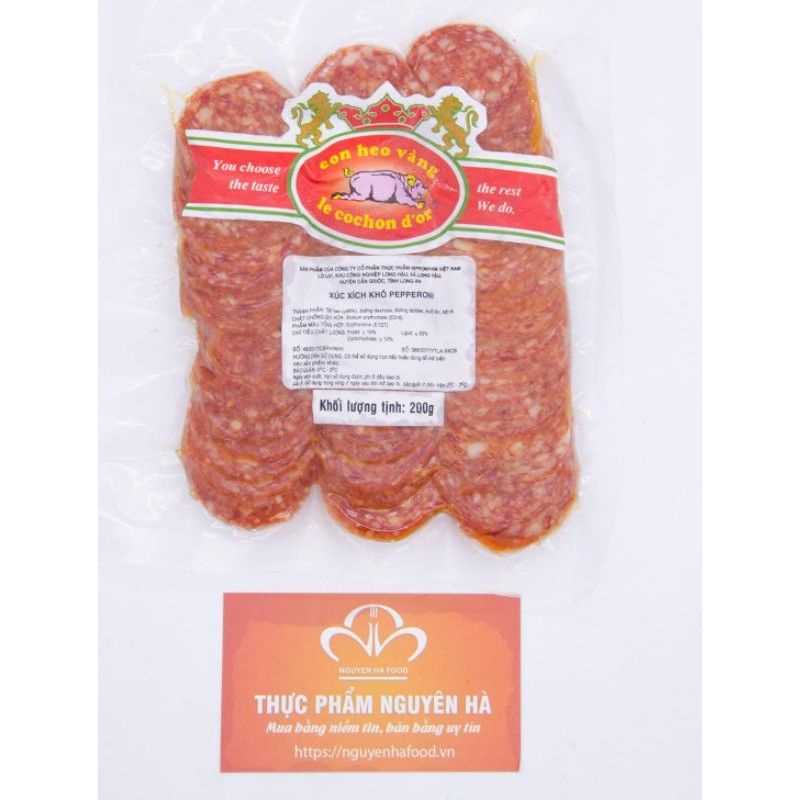 XÚC XÍCH KHÔ PEPPERONI  - DRY PEPPERONI CẮT SẴN BAO 500G