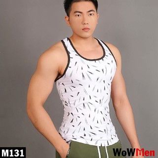 Áo Ba Lỗ Nam Ôm Body Tập Gym Thể Thao Vệt Đen Đẹp Chất Lượng Tốt Co Giãn 4 Chiều - M131