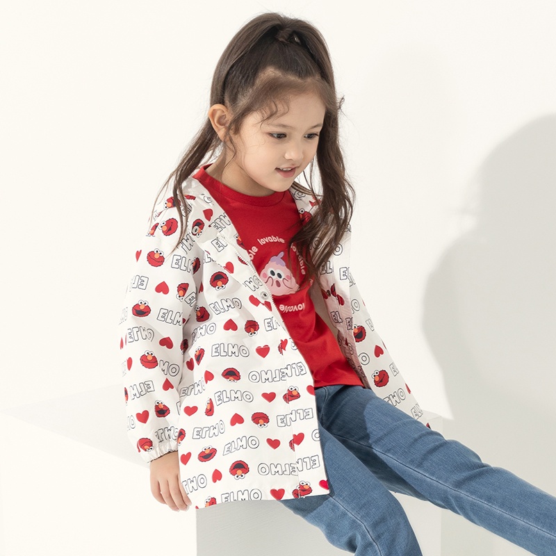 (3-7 tuổi) Áo khoác Jacket bé gái hãng BALABALA 201321105005 hoạ tiết Elmo