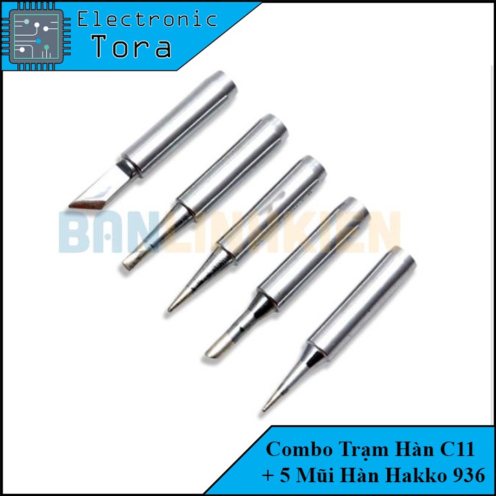 Combo Trạm Hàn C11 + 5 Mũi Hàn Hakko 936