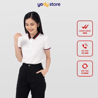 Áo polo nữ mắt chim phối bo 02 YODY, ngắn tay cổ phối bo chất liệu đẹp - APN3706