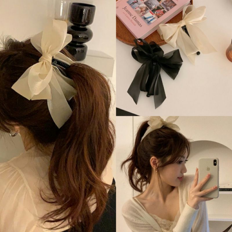 Kẹp Tóc Nơ Vải Chiffon Xinh Xắn, Kẹp Tóc Hình Trái Me