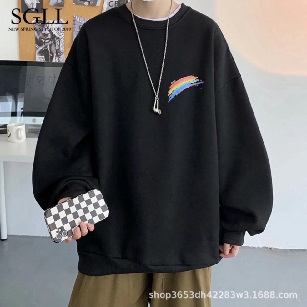 FreeShip : Áo  Sweater In Họa Tiết Cầu Vòng Nhỏ Cạch Ngực | BigBuy360 - bigbuy360.vn