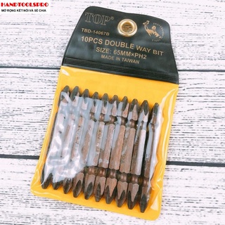 Mũi vít 2 đầu ngắn ph2x65mm - ph2x110mm xi nâu top tbd-14067b