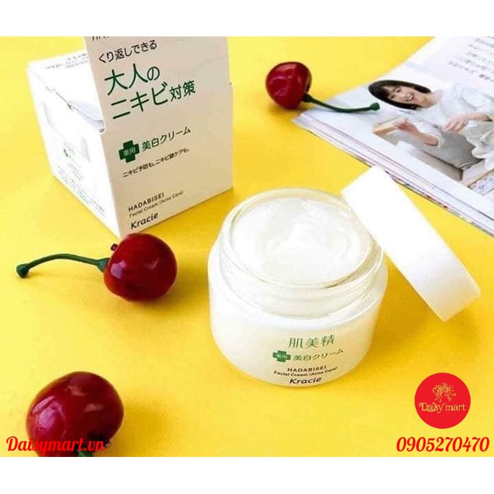 Kem dưỡng trắng da và trị mụn Kracie Hadabisei Facial Cream 50g