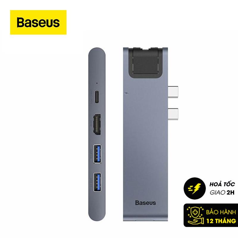 Hub chuyển Baseus Thunderbolt C Pro 7 in 1 Smart Hub (Type C to C PD, 2x USB 3.0, HDMI 4K - 60Hz, SD/Micro SD Card)