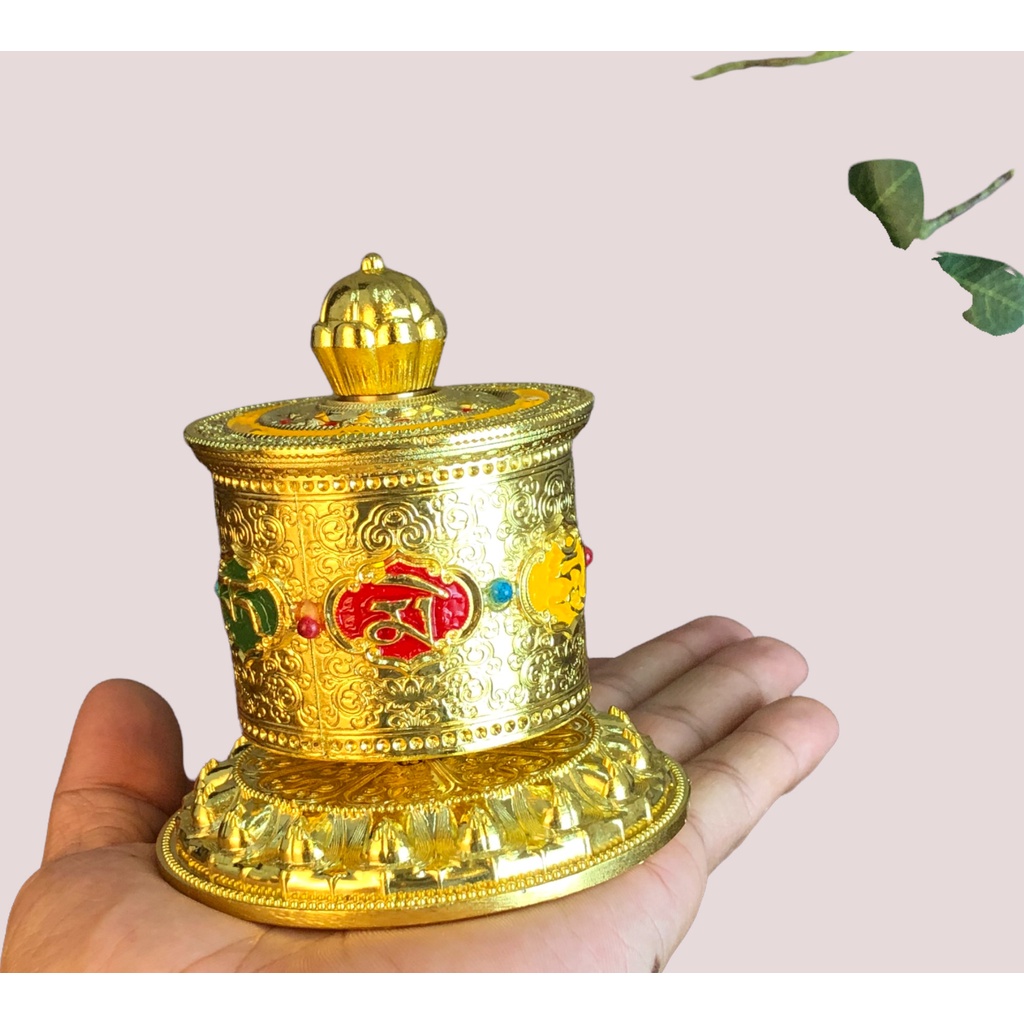 Kinh Luân Bánh Xe Cầu Nguyện Phật Giáo Để Bàn Xoay Tay Cát Tường Như Ý Hai Phiên Bản