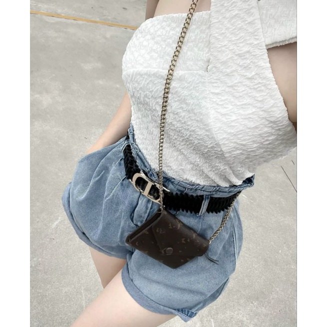 Quần sooc jeans đai chun C.D hàng QCL1