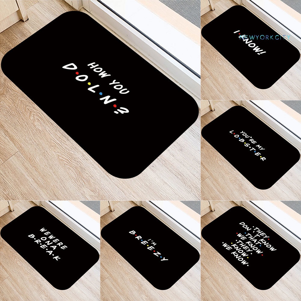 Thảm lót cửa chùi chân Chống Trượt Thấm Hút Tốt In Chữ NY-40x60cm