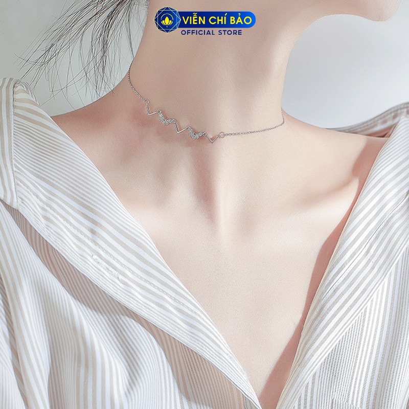 Dây chuyền bạc nữ hình zig zag chất liệu bạc 925 thời trang phụ kiện trang sức Viễn Chí Bảo D400226x