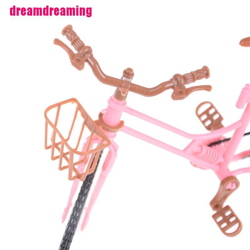 Mô Hình Xe Đạp Màu Hồng Xinh Xắn Cho Búp Bê