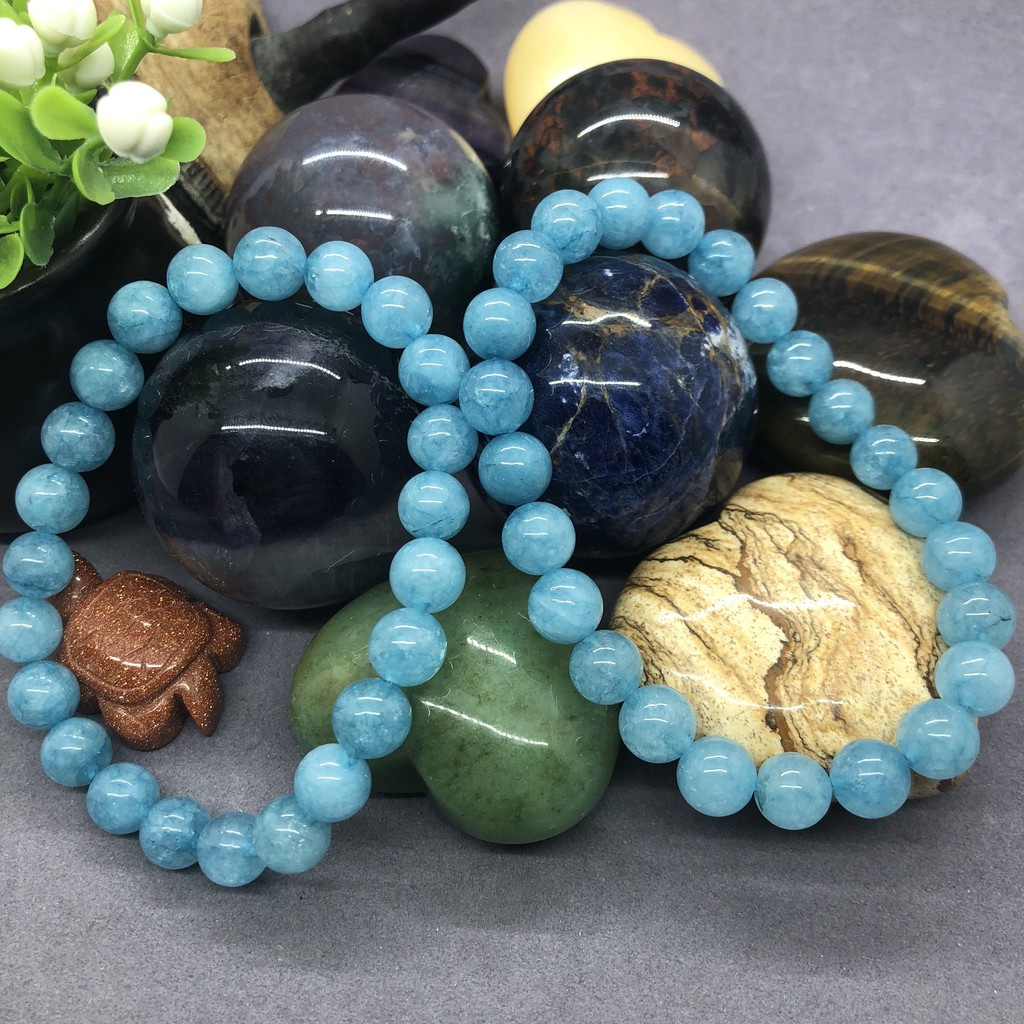 Vòng Tay Chuỗi Hạt Đá Tròn Tự Nhiên Cho Nữ