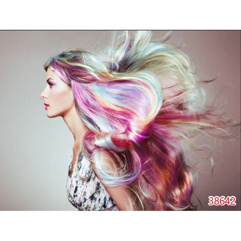 tranh dán tường 3D trang trí salon tóc