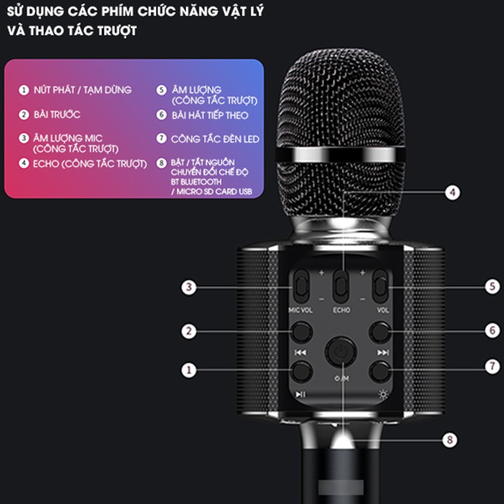 Micro karaoke bluetooth Remax K05 tích hợp giá đỡ điện thoại