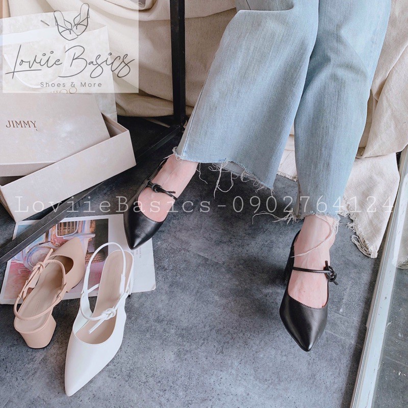 GIÀY CAO GÓT 5 PHÂN LOVIIE BASICS - GIÀY NỮ CAO GÓT ĐẾ VUÔNG CÔNG SỞ - GUỐC SANDAL BÍT MŨI NHỌN 5CM G201223