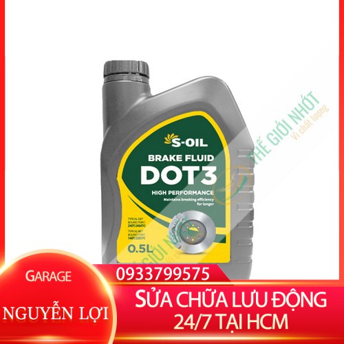 [ SỬA CHỮA LƯU ĐỘNG 24/7 HCM ] HÀNG SALE - DẦU THẮNG NHẬP KHẨU S-OIL 7 BRAKE FLUID DOT 3 500ML / DOT 4 500ML GARA NGUYỄN