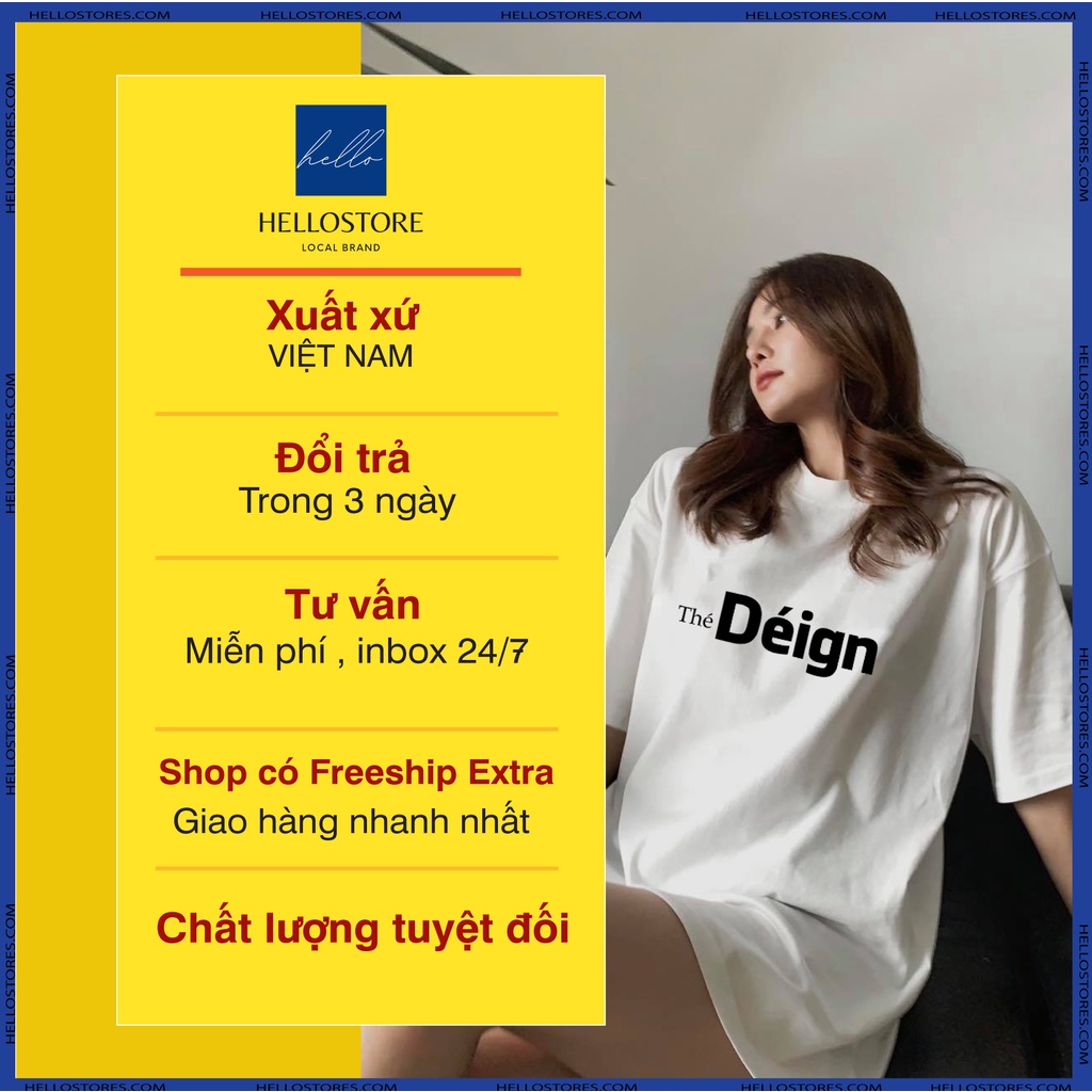 Áo thun nữ nam form rộng Hello, Áo phông nữ nam tay lỡ unisex in chữ Deign ATL028 thiết kế trẻ trung năng động