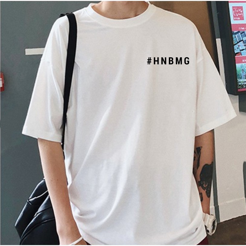 Áo thun tay lỡ nam nữ HNMG Animal Sịn Sò dáng unisex rộng basic áo phông tee oversize trắng thể thao