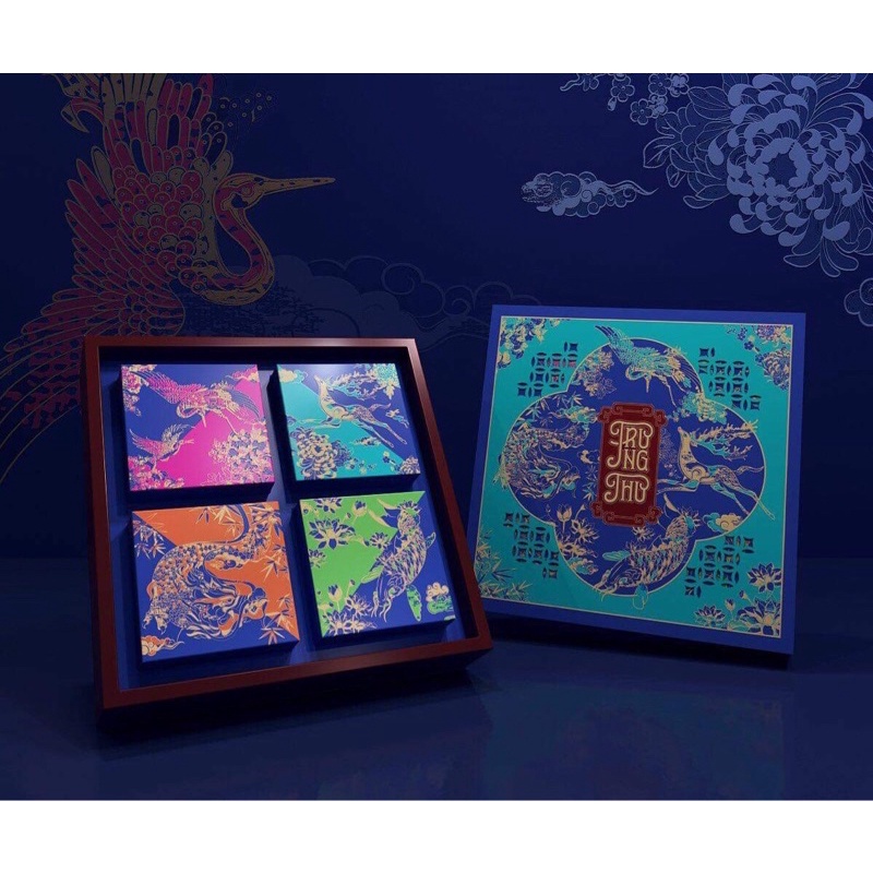 Hộp trung thu 4 bánh mẫu Tứ Quý | BigBuy360 - bigbuy360.vn