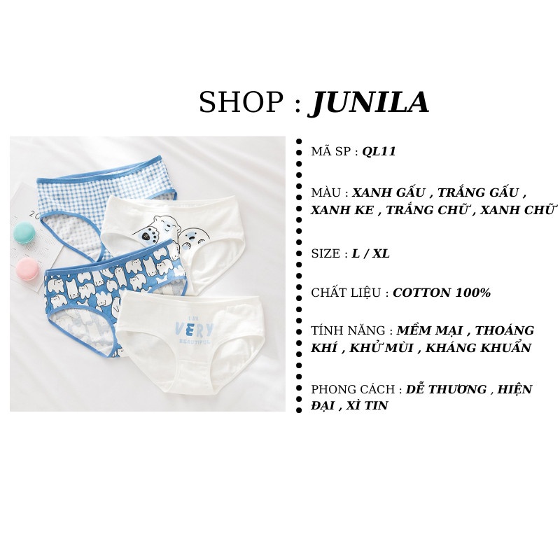 Quần lót nữ kháng khuẩn cotton hoạt hình ngộ nghĩnh nữ tính QL11 | BigBuy360 - bigbuy360.vn