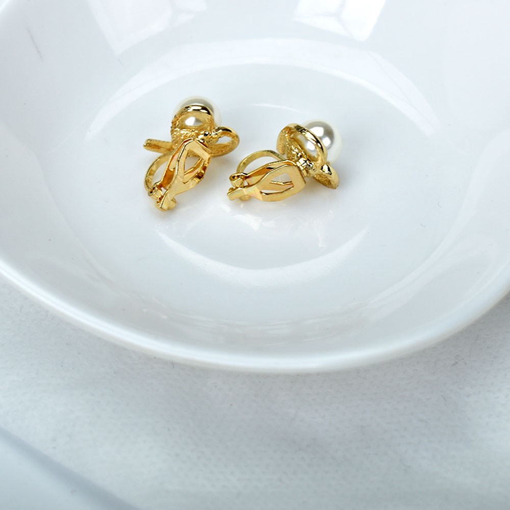 Khuyên kẹp vành tai hình trái tim đính ngọc trai nhân tạo thời trang cho nữ