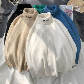 Áo Sweater cổ lọ dáng rộng in chữ kiểu Hàn Quốc thời trang thu đông cho nam sinh