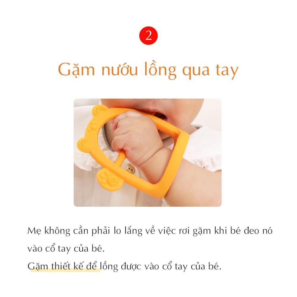 Gặm nướu silicon Bebepick Hàn Quốc [Chính hãng] siêu mềm hình gấu xanh [kèm hộp đựng]