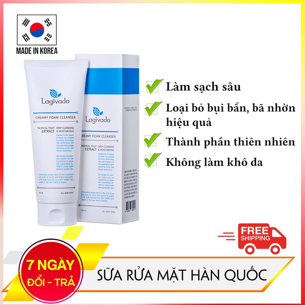 - Sữa rửa mặt nhẹ dịu, không gây dị ứng, trắng da, cấp ẩm cho da nhập khẩu Hàn Quốc