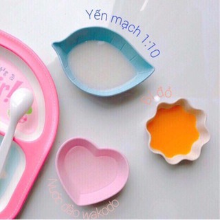 Bát ăn dặm lúa mạch hình hoa (nhiều màu)