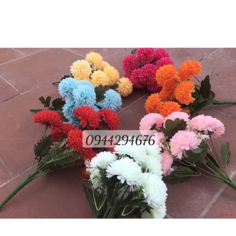 Hoa cúc xù - hoa lụa hoa giả trang trí nhà