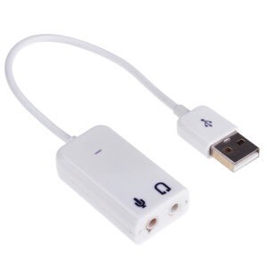 Usb Sound Có Dây Dài 15cm (Hỗ trợ âm thanh 7.1, 1 cổng sound, 1 cổng audio)