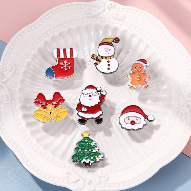 Trâm cài áo QIHE JEWELRY hình giáng sinh dễ thương xinh xắn