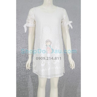 Đầm bầu cổ tròn - ren 2 lớp - mát