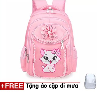 Balo học sinh Mèo Angela AL1041 cho bé gái lớp 1 đến 3 + Tặng áo trùm cặp