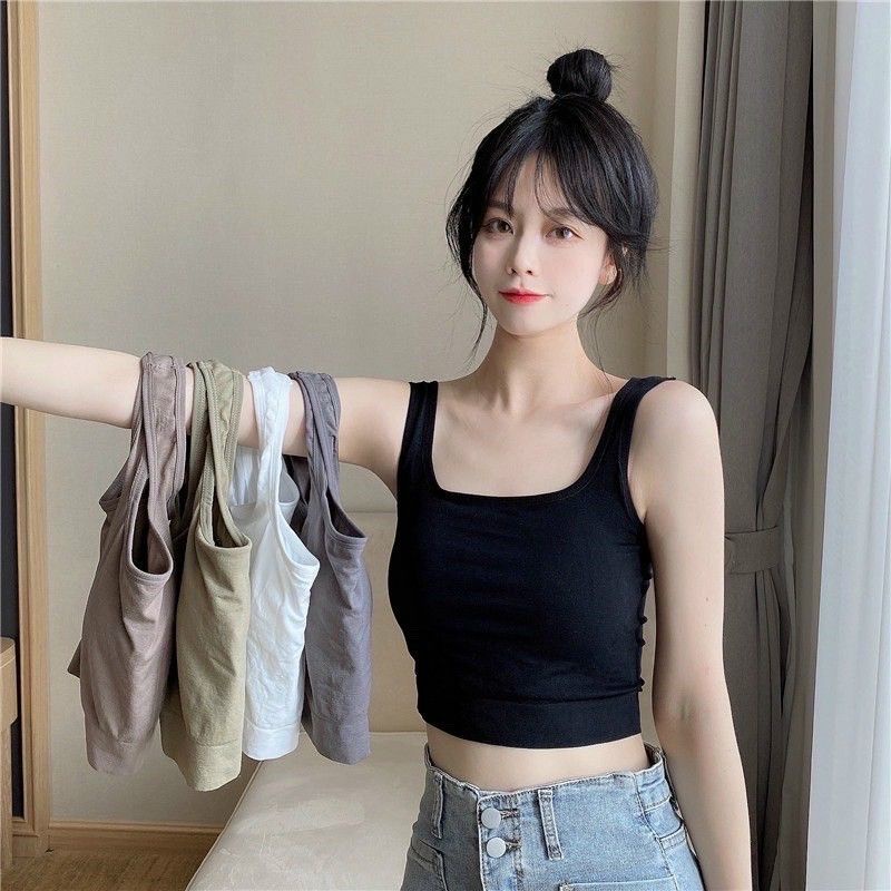 Áo Bra Cotton Cổ Vuông Dáng Lừng Basic 1809