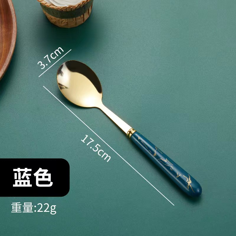 Sét 6 muỗng inox vân đá kèm hộp đựng siêu xinh