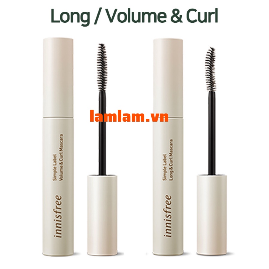 Mascara Làm Dày Và Cong Mi Innisfree Simple Label Volume &amp; Curl Mascara 7.5g