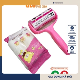 Cây Lăn Bụi Quần Áo Cán Cong Kèm 2 Cuộn Lăn Thay Thế