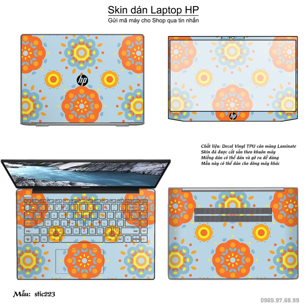 Skin dán Laptop HP in hình Hoa văn sticker _nhiều mẫu 36 (inbox mã máy cho Shop)