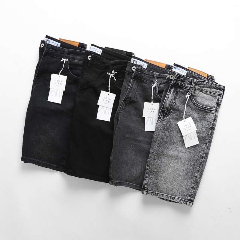 Quần short jean nam đen xám quần bò lửng nam co giãn thời trang cao cấp