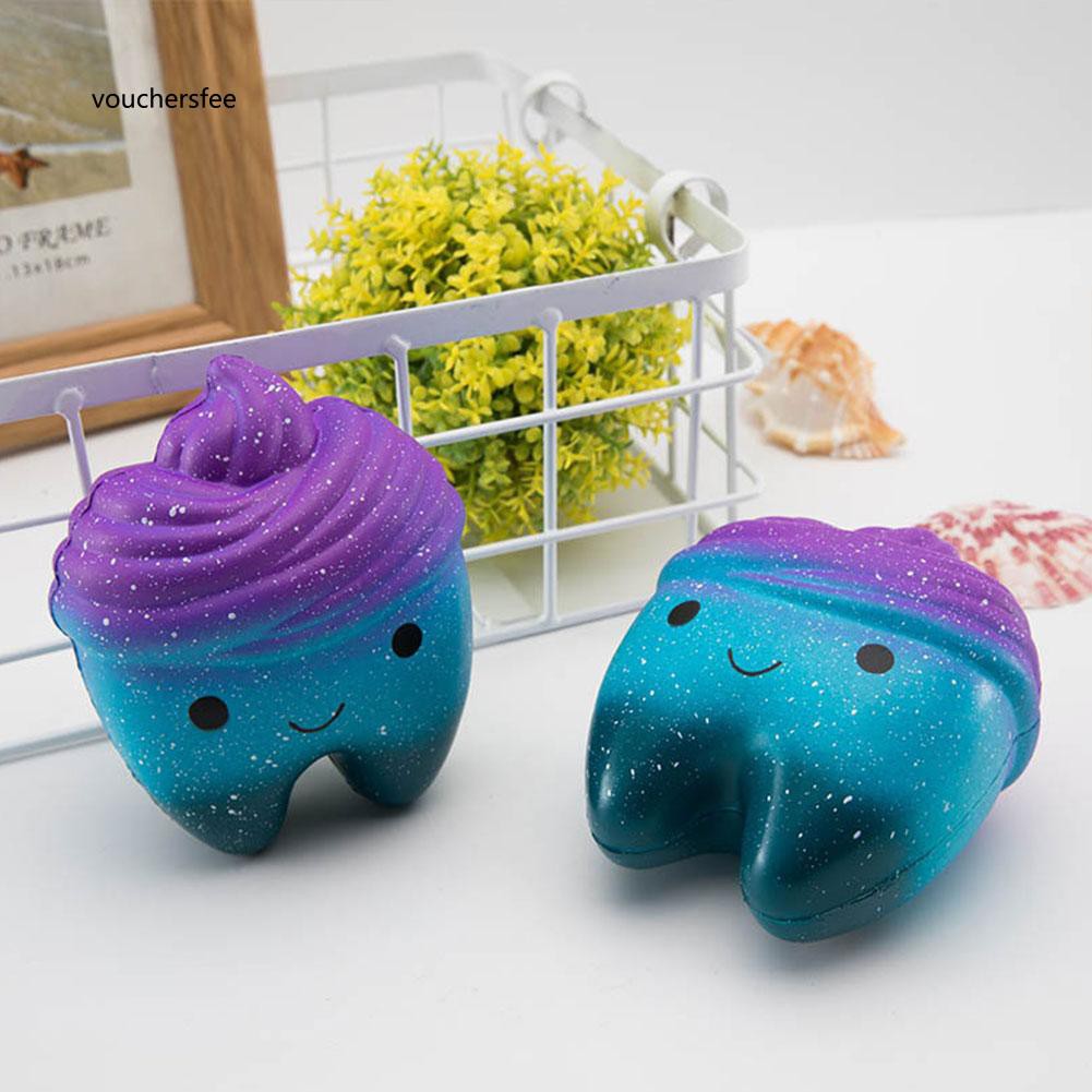 Cute Colorful Tooth Squishy Slow Rising Squeeze Stress Reliever Toy Kid Gift