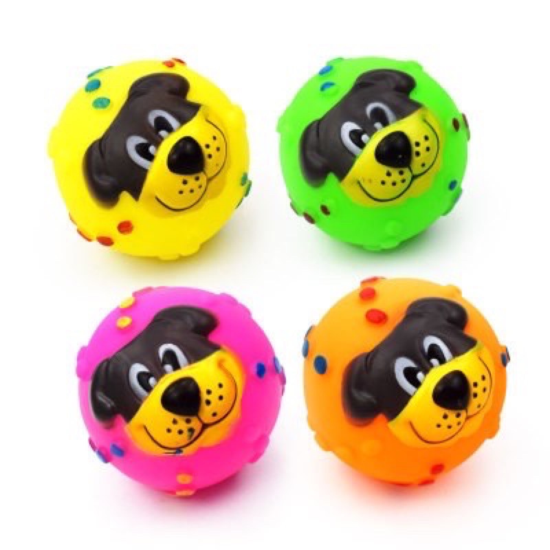 Đồ Chơi Bóng Cao su Mặt hình Cún dễ thương cho thú cưng